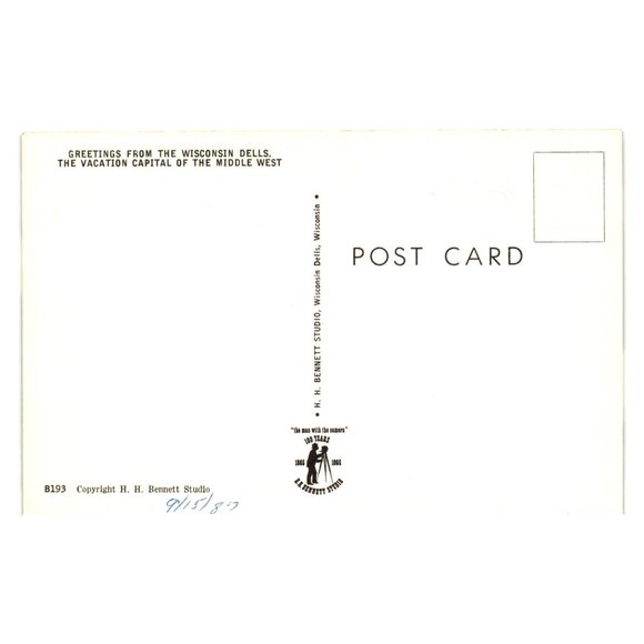 Vintage Wisconsin Dells Postcard H.H. Bennett Studio Featuring Scenic Boat Tours - Picture 2 of 2